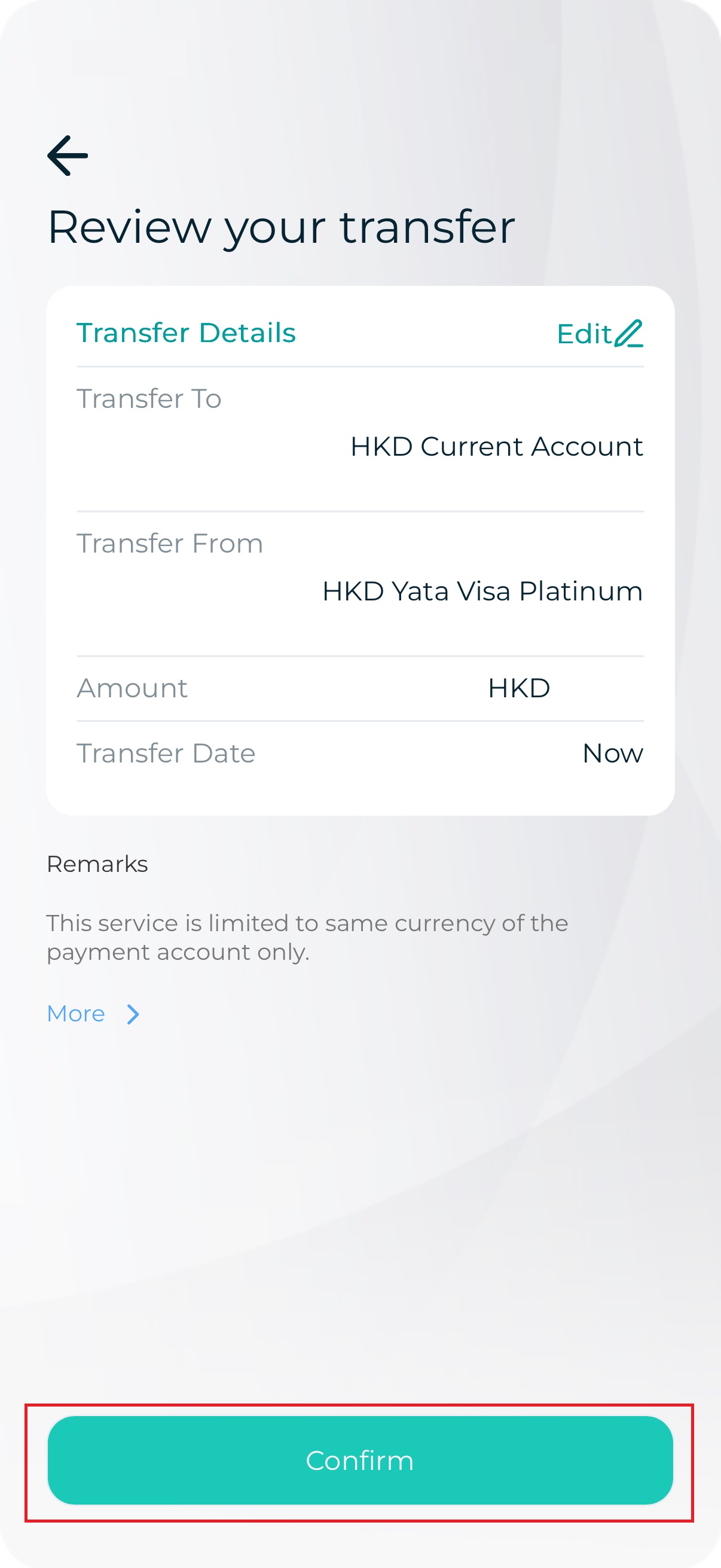 Step 4: Transfer Details > Confirm