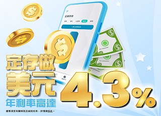定存做美元年利率高達4.3%